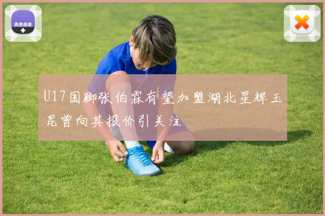 U17国脚张伯霖有望加盟湖北星辉玉昆曾向其报价引关注
